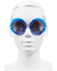 Dolce & Gabbana Dolcegabbana 50mm Round Sunglasses Transparent Blue