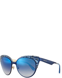 Jimmy Choo Estelle Lace Pattern Cat Eye Sunglasses Blue