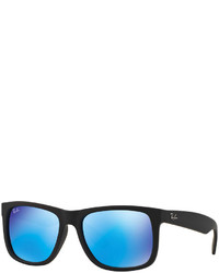 Ray-Ban Flat Top Plastic Sunglasses With Mirror Lenses Bluegreen