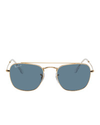Ray-Ban Gold And Blue Rb3557 Sunglasses