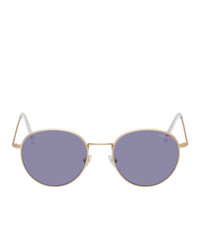 RetroSuperFuture Gold And Navy Wire Sunglasses