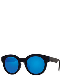 Italia Independent I Plastik Velvet Square Sunglasses Navy