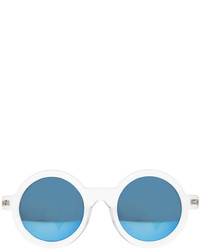 Karmaloop Accessories Boutique The Burbank Sunglasses In Mirror Blue Lens Gold