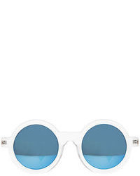 Karmaloop Accessories Boutique The Burbank Sunglasses In Mirror Blue Lens Gold