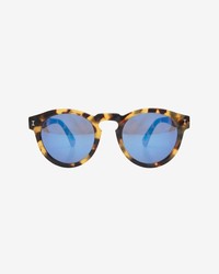 Illesteva Leonard Mirrored Lense Sunglasses Tortoise