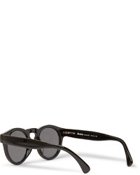 Illesteva Leonard Round Frame Acetate Mirrored Sunglasses