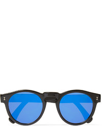 Illesteva Leonard Round Frame Acetate Mirrored Sunglasses