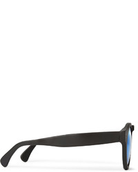 Illesteva Leonard Round Frame Matte Acetate Mirrored Sunglasses