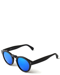 Illesteva Leonard Round Mirrored Sunglasses Blackblue