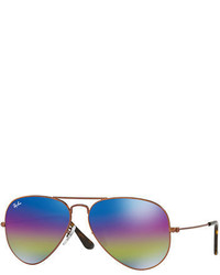 Ray-Ban Metal Rainbow Flash Aviator Sunglasses