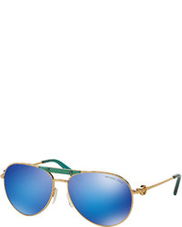 Michael Kors Michl Kors Mirrored Logo Aviator Sunglasses