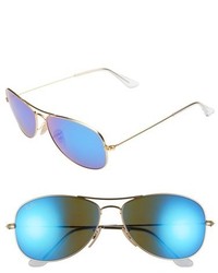 Ray-Ban New Classic 59mm Aviator Sunglasses Gold Blue Mirror