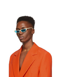 Acne Studios Off White And Blue Agar Sunglasses