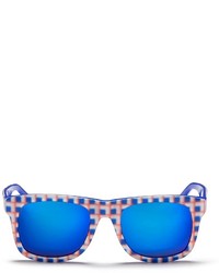 Oxydo Blur Check Square Frame Acetate Sunglasses