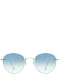 Garrett Leight Paloma Round Gradient Sunglasses Light Blue