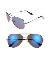 Polaroid Eyewear 59mm Polarized Aviator Sunglasses Blue Silver None