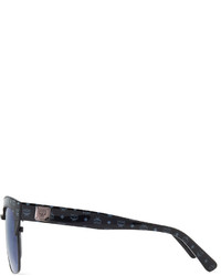 MCM Printed Square Mirrored Sunglasses Blackblue