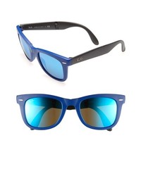 Ray-Ban Folding Wayfarer 50mm Sunglasses Blue One Size