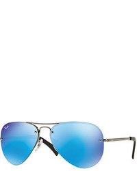 Ray-Ban Rimless Mirrored Iridescent Aviator Sunglasses