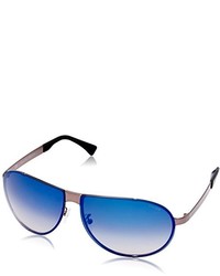 Police S8843 568b Aviator Sunglasses Gun Mirrored Blue 66 Mm