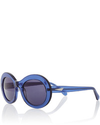 Prism San Francisco Transparent Oval Sunglasses Dark Blue