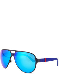Gucci Semi Matte Aviator Sunglasses Navy