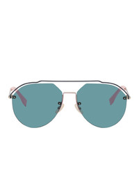 Fendi Silver And Blue Ff M0031s Sunglasses