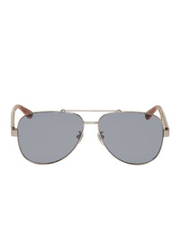 Gucci Silver Aviator Sunglasses