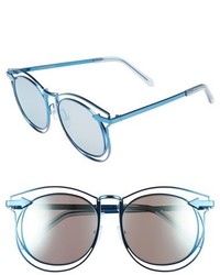 Karen Walker Simone 54mm Retro Sunglasses Silver Clear