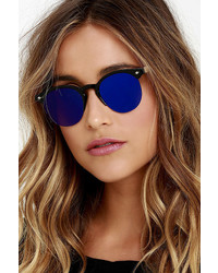 Spitfire Astro Black And Blue Mirrored Sunglasses