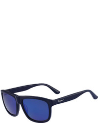 Salvatore Ferragamo Square Plastic Polarized Sunglasses Blue Azure