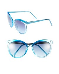 Steve Madden 57mm Cat Eye Sunglasses Blue One Size