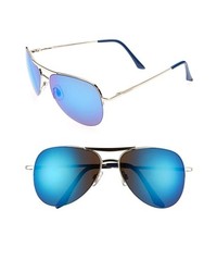 Steve Madden 60mm Aviator Sunglasses Silver Blue One Size