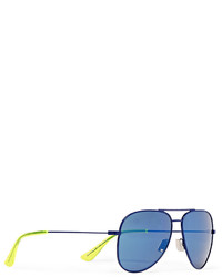 Saint Laurent Surf Aviator Style Metal Mirrored Sunglasses