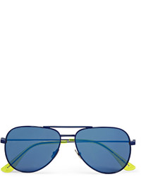 Saint Laurent Surf Aviator Style Metal Mirrored Sunglasses