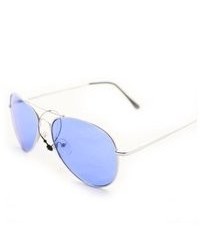 SWG Aviator Fashion Sunglasses Silver Frame Blue Lens For And