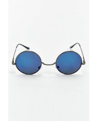 Urban Outfitters Blue Flash Pewter Round Sunglasses