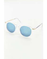 Urban Outfitters Metal Arm Blue Flash Round Sunglasses