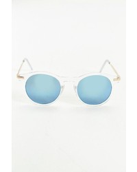 Urban Outfitters Metal Arm Blue Flash Round Sunglasses