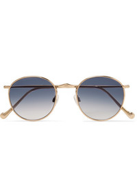 Moscot Zev Round Frame Gold Tone Titanium Sunglasses
