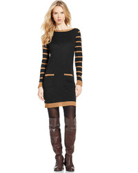 NY Collection Stripe Sleeve Sweater Dress