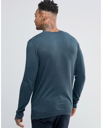 Asos Cotton Square Neck Sweater In Teal