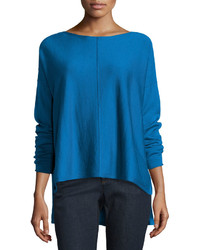 Eileen Fisher Merino Boxy Bateau Neck Sweater Plus Size