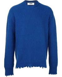 MSGM Frayed Ribbed Pullover