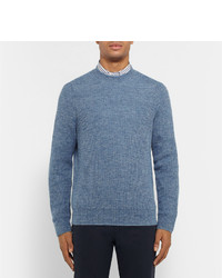 Dunhill Slim Fit Ribbed Mohair And Linen Blend Sweater