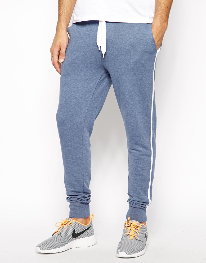 Asos Skinny Sweatpants With Sports Stripe, $9 | Asos | Lookastic
