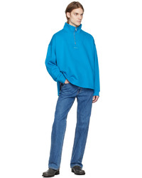 Wooyoungmi Blue Half Zip Sweatshirt