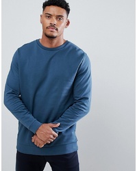 ASOS DESIGN Longline Sweatshirt In Dark Blue