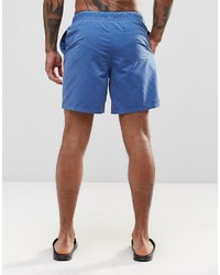 Asos Brand Mid Length Swim Shorts In Blue