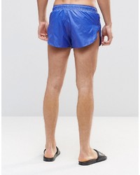 Asos Brand Super Short Length Swim Shorts In Wet Look With Side Split